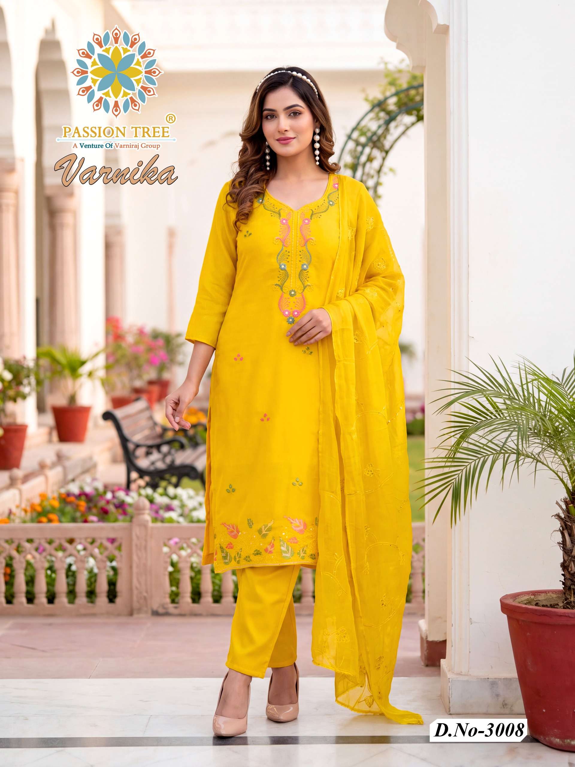 PASSION TREE VARNIKA VOL 3 SILK WITH INNER STRAIGHT KURTI WITH PANT & DUPATTA TEXTILE SHOP